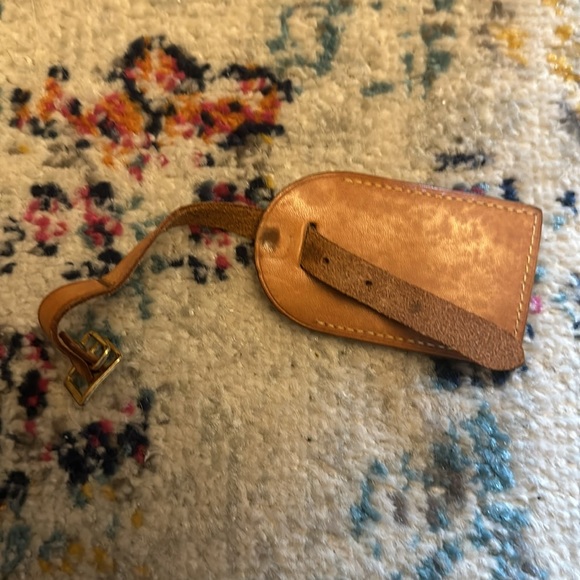 💖Louis Vuitton Vachetta Luggage Tag Travel leather SLG Authentic - Picture 2 of 4